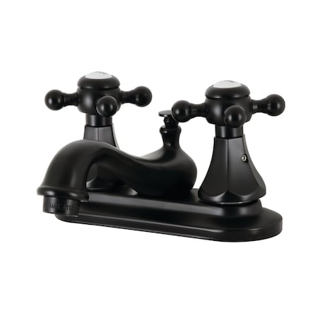 Kingston Brass 4" Centerset Bathroom Faucet with Pop-Up Drain, Matte Black KB600BX